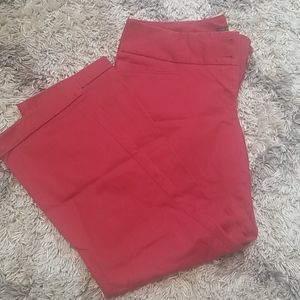 Red limited ankle pants.